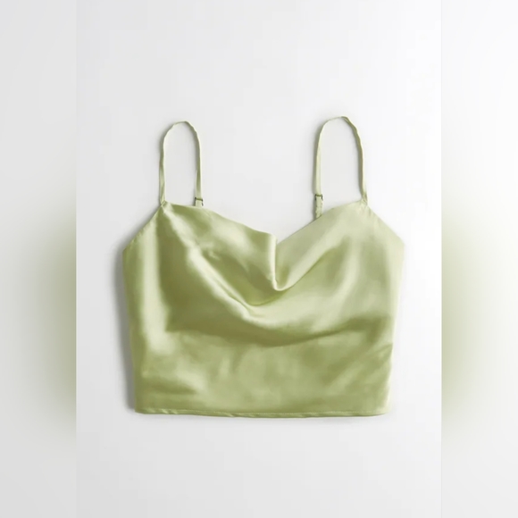 Crop Satin Cowl Neck Cami - Picture 1 of 3